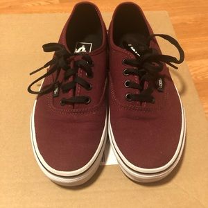 Authentic Burgundy Vans shoes